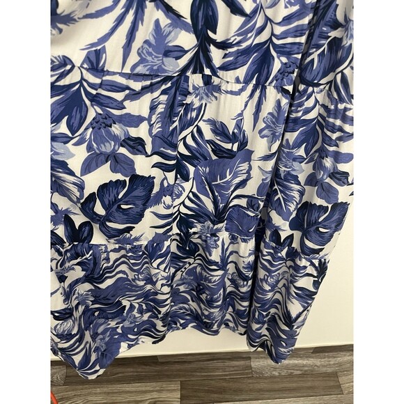 Blush & Day Women’s Dress Tiered Sleeveless Lined Boho Size M Palm Leaf - Picture 6 of 14